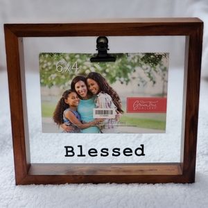 "Blessed" Wood Floating Clip Picture Frame